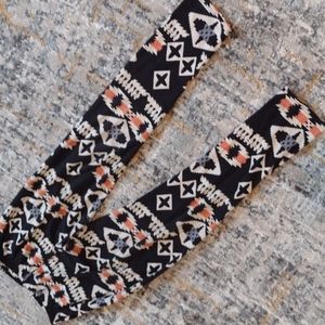 Native print leggings, girls L